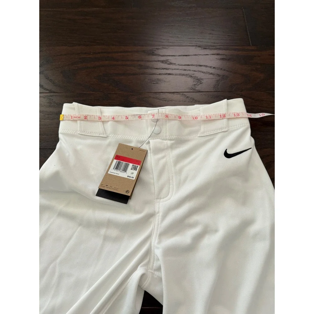 Nike Kids Baseball Pants White Blue Side Stripe DX9171-103 Large NEW